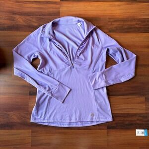 Adidas Climalite Purple Long Sleeve Quarter Zip Athletic Pullover Women's‎ M